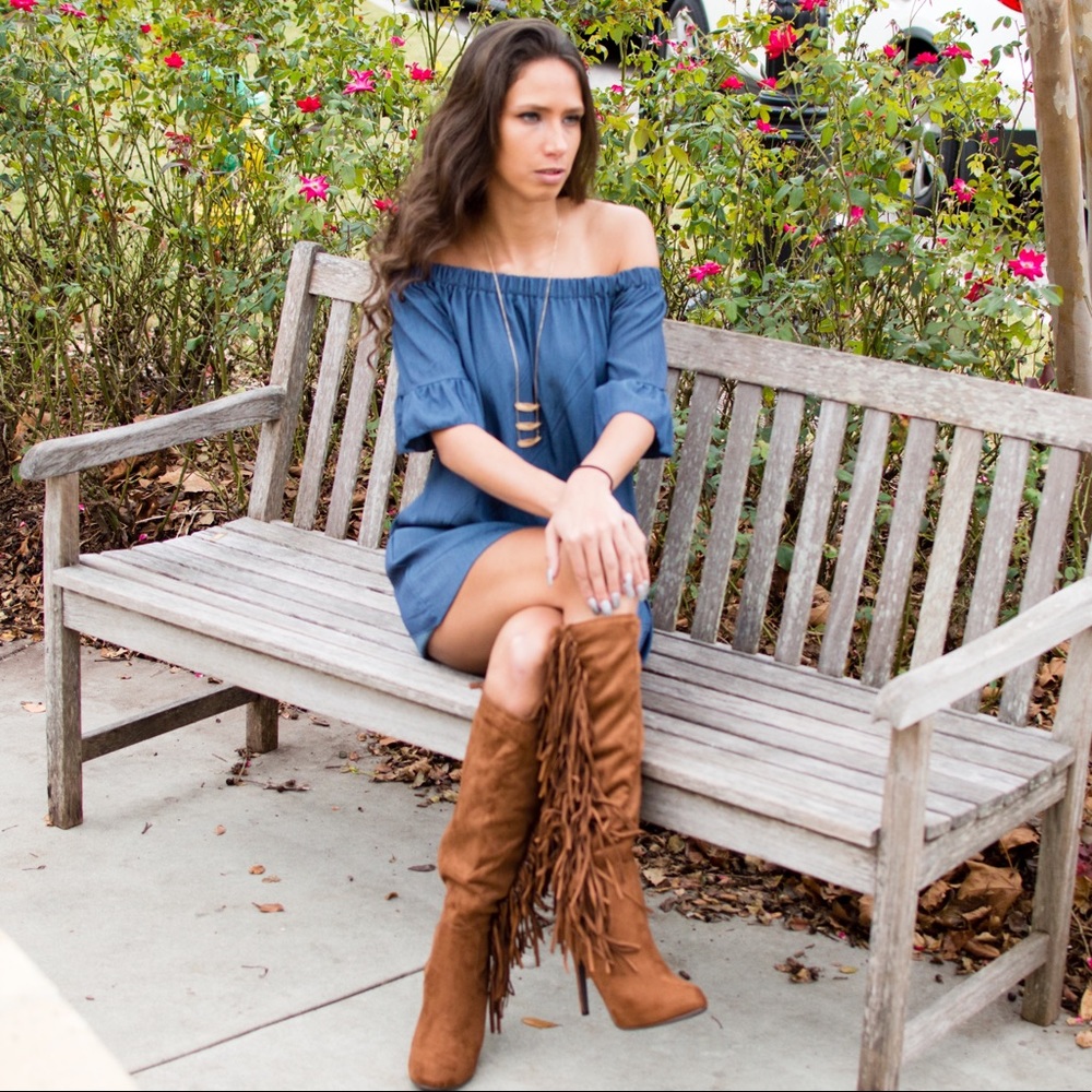 Tan suede fringe- Philly 11